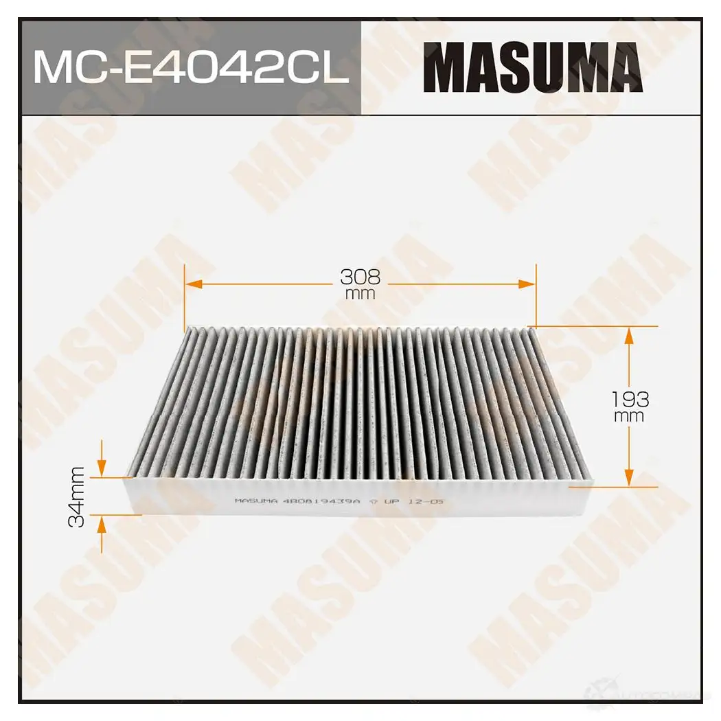 Фильтр салонный угольный MASUMA 1422883891 DVM ML MC-E4042CL 4560116764020 изображение 0