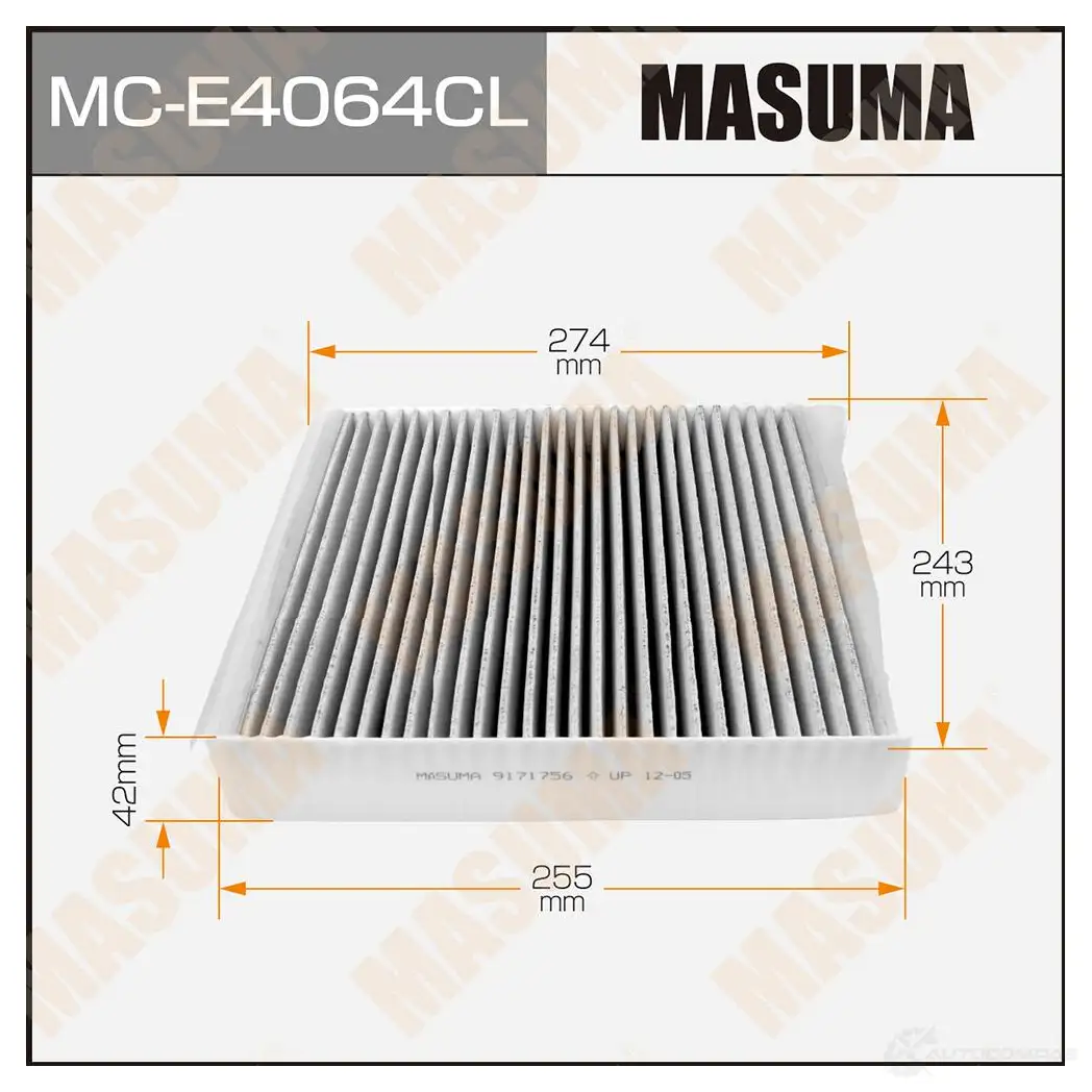 Фильтр салонный угольный MASUMA 1422883916 4560116764204 GJG 1P5 MC-E4064CL изображение 0