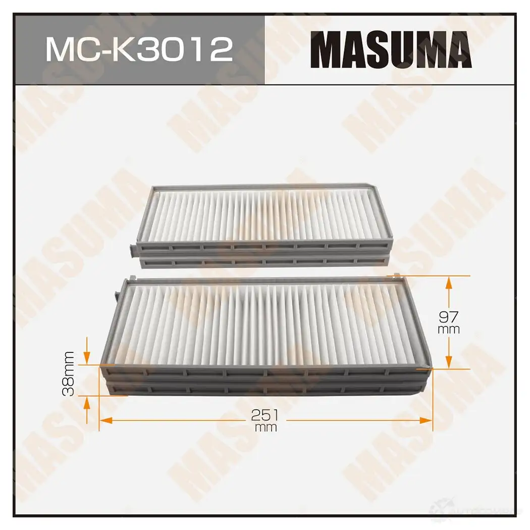 Фильтр салонный MASUMA 1420577482 M3OD FX 4560116763306 MC-K3012 изображение 0