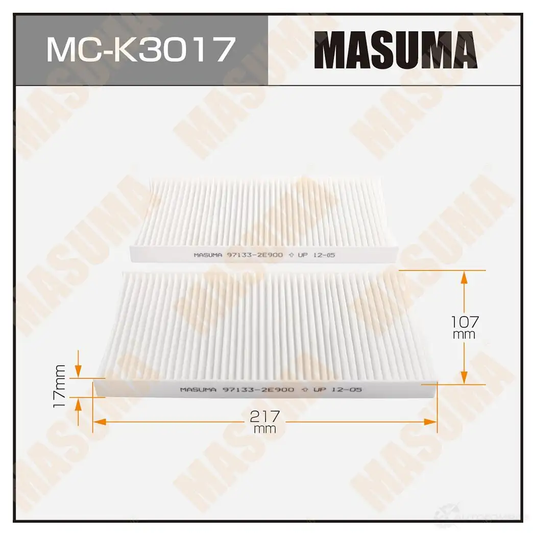 Фильтр салонный MASUMA MC-K3017 4560116763955 K DXPZ 1422883932 изображение 0