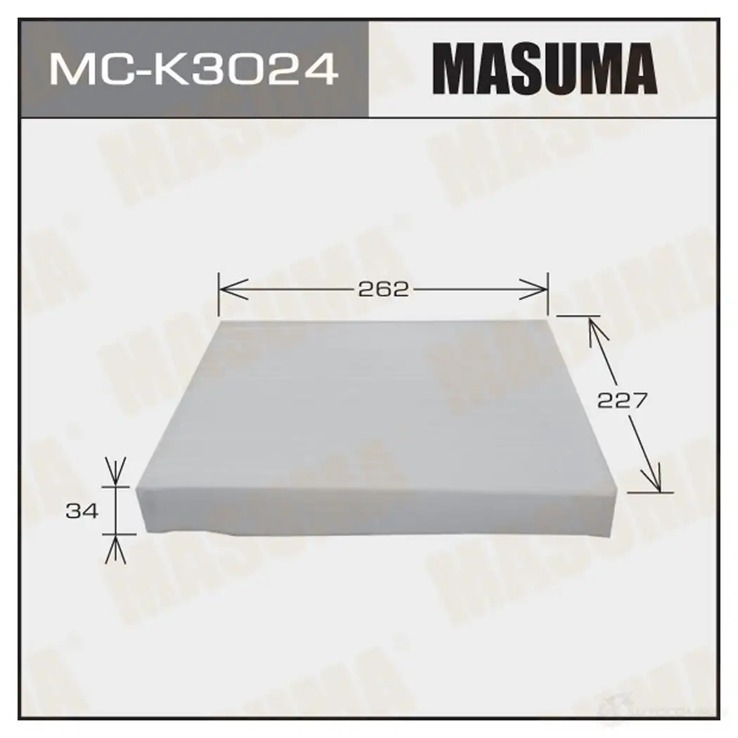 Фильтр салонный MASUMA 4560116764426 MC-K3024 4K 95JI6 1422883928 изображение 0