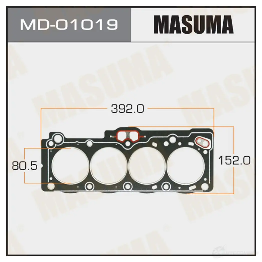 Прокладка ГБЦ (графит-эластомер) толщина 1,60 мм MASUMA 1422888053 QZZO5 TX MD-01019