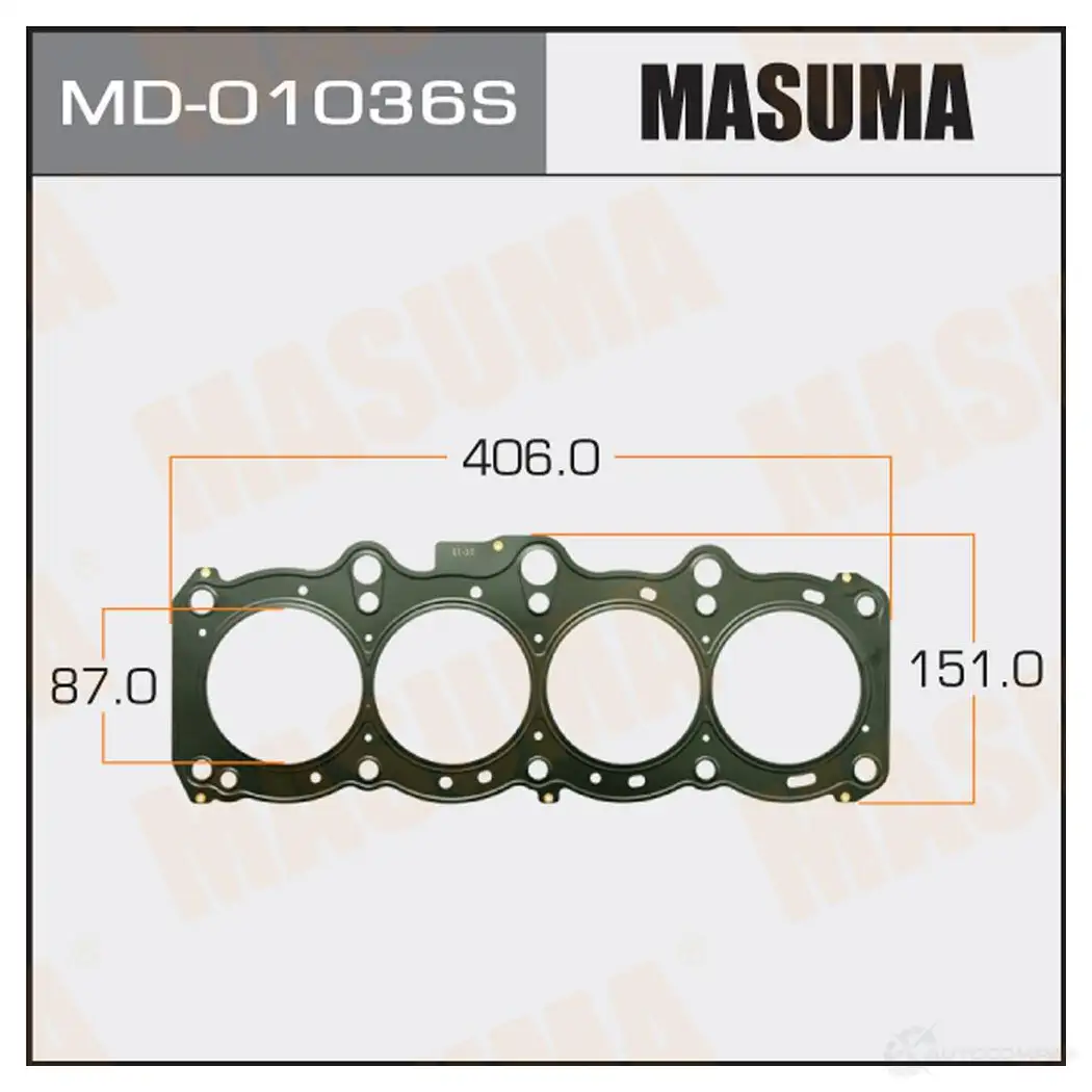 Трехслойная прокладка ГБЦ (металл-эластомер) толщина 1,25мм MASUMA MD-01036S RAM JW 1422887968 изображение 0