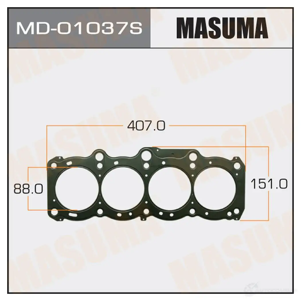 Трехслойная прокладка ГБЦ (металл-эластомер) толщина 1,25мм MASUMA MD-01037S 1422888049 RHQGY 5