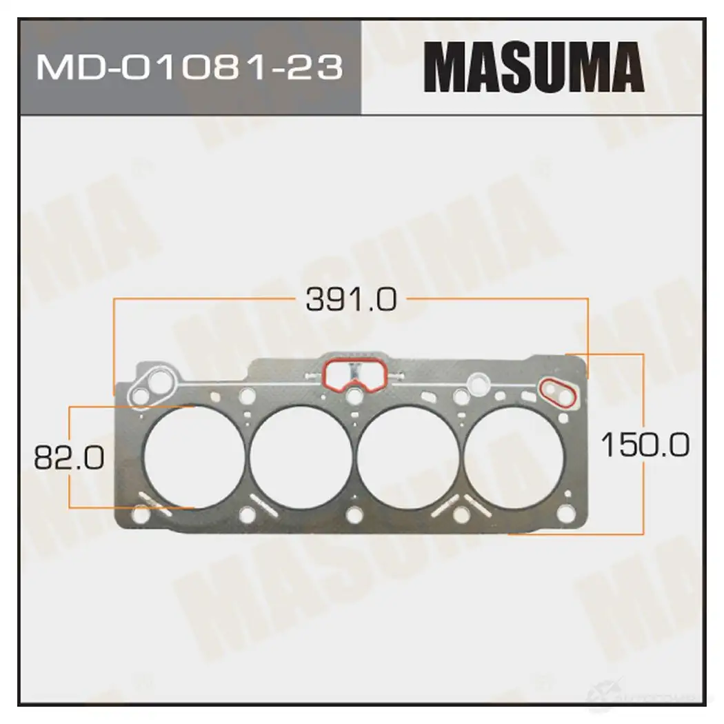 Прокладка ГБЦ (графит-эластомер) толщина 1,60 мм MASUMA MD-01081-23 5RQ 4J 1422887994 изображение 0