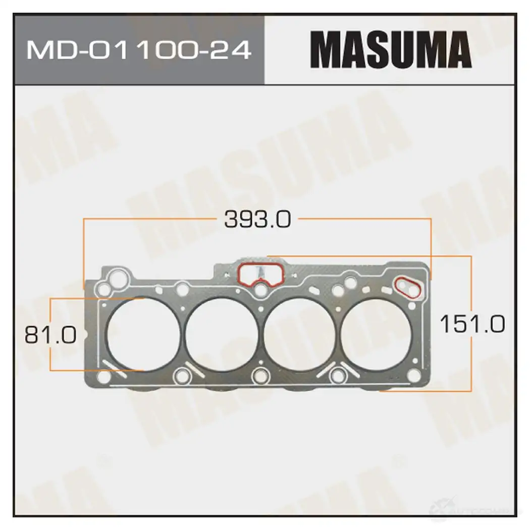 Прокладка ГБЦ (графит-эластомер) толщина 1,60 мм MASUMA MD-01100-24 ESMPXJ 2 1422887993