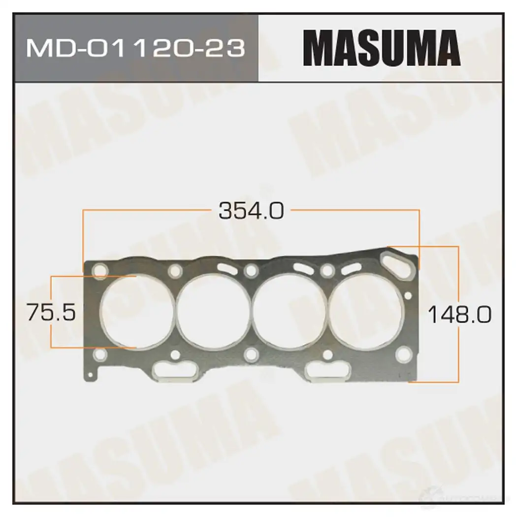 Прокладка ГБЦ (графит-эластомер) толщина 1,60 мм MASUMA 1422887991 MD-01120-23 BZ JDX изображение 0