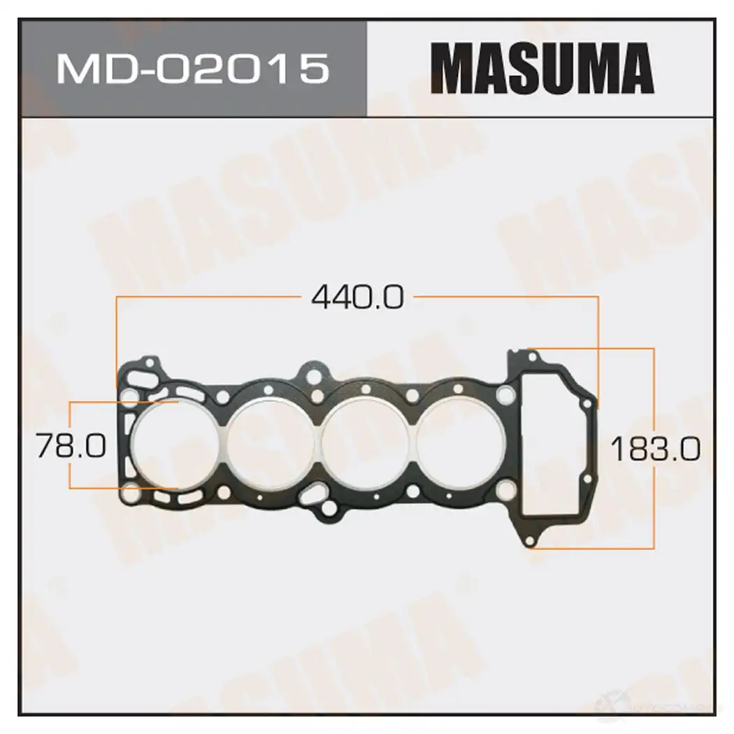 Прокладка ГБЦ (графит-эластомер) толщина 1,60 мм MASUMA 1422887986 NYRF 3 MD-02015 изображение 0