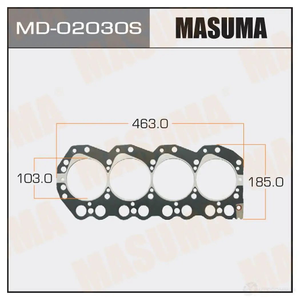 Пятислойная прокладка ГБЦ (металл-эластомер) толщина 1,40мм MASUMA MD-02030S 1422888012 FX 1BJ изображение 0