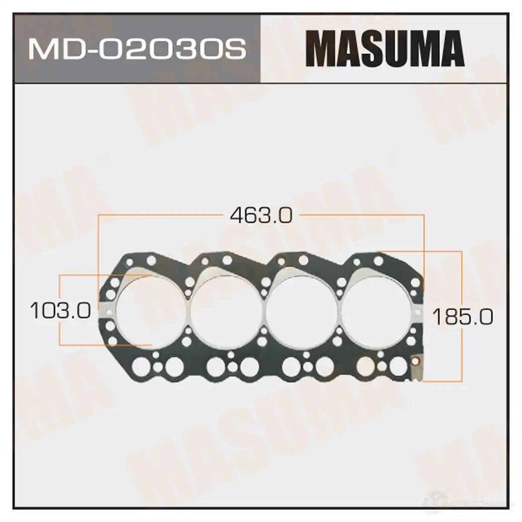 Пятислойная прокладка ГБЦ (металл-эластомер) толщина 1,40мм MASUMA MD-02030S 1422888012 FX 1BJ