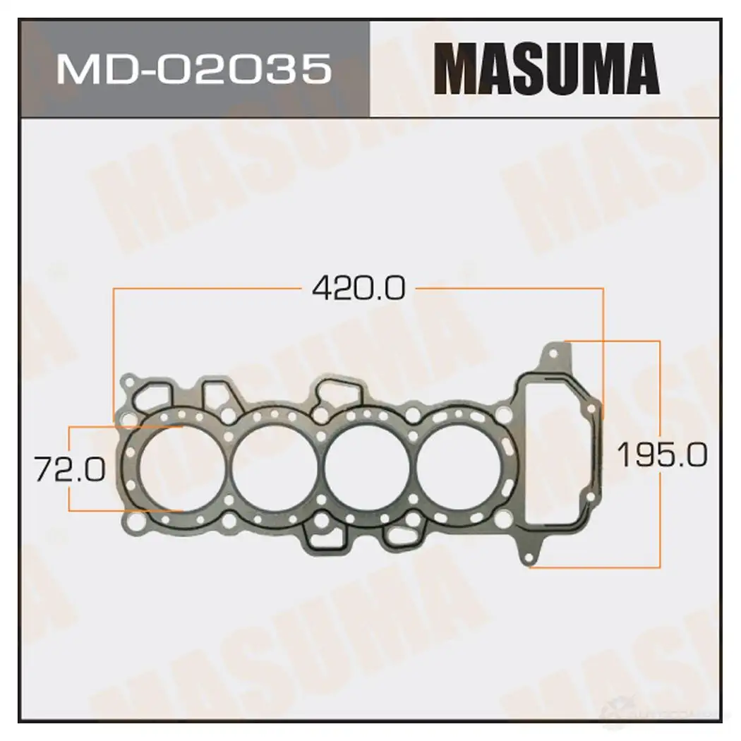 Прокладка ГБЦ (графит-эластомер) толщина 1,20 мм MASUMA MD-02035 WS UUZ41 1422888067 изображение 0