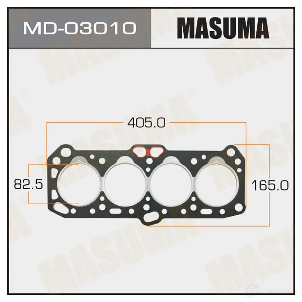 Прокладка ГБЦ (графит-эластомер) толщина 1,60 мм MASUMA 1422887999 MD-03010 8ODI A0I изображение 0