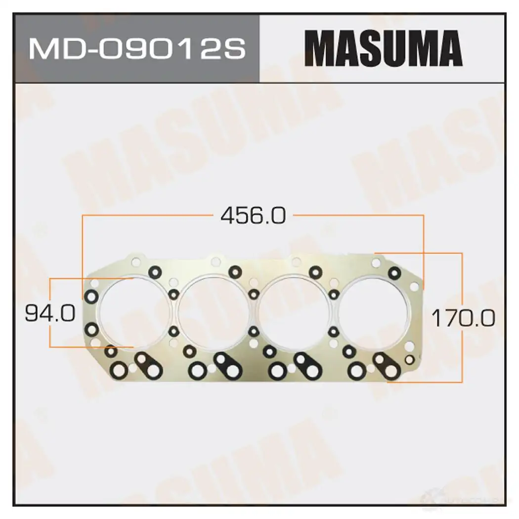 Пятислойная прокладка ГБЦ (металл-эластомер) толщина 1,53мм MASUMA 1422888022 MD-09012S OQ3TDI 6 изображение 0