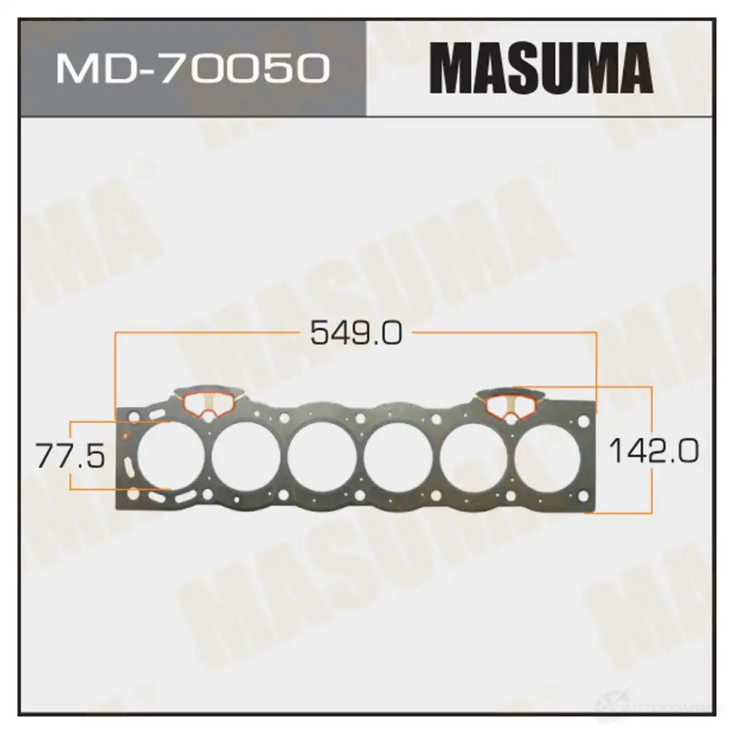 Прокладка ГБЦ (графит-эластомер) толщина 1,40 мм MASUMA MD-70050 1422888020 1EQUS M изображение 0