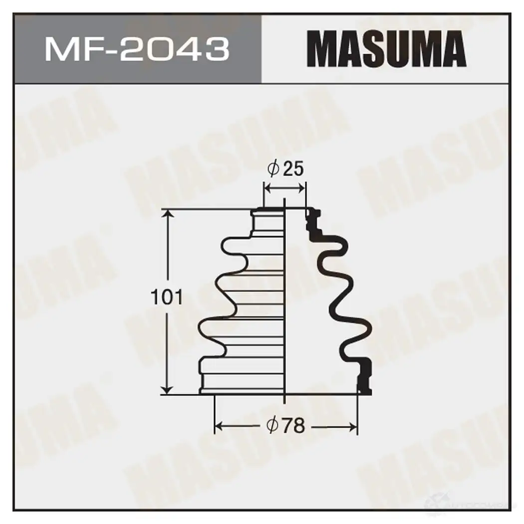 Пыльник ШРУСа (резина) MASUMA MF-2043 1422881212 PFE1 ID изображение 0