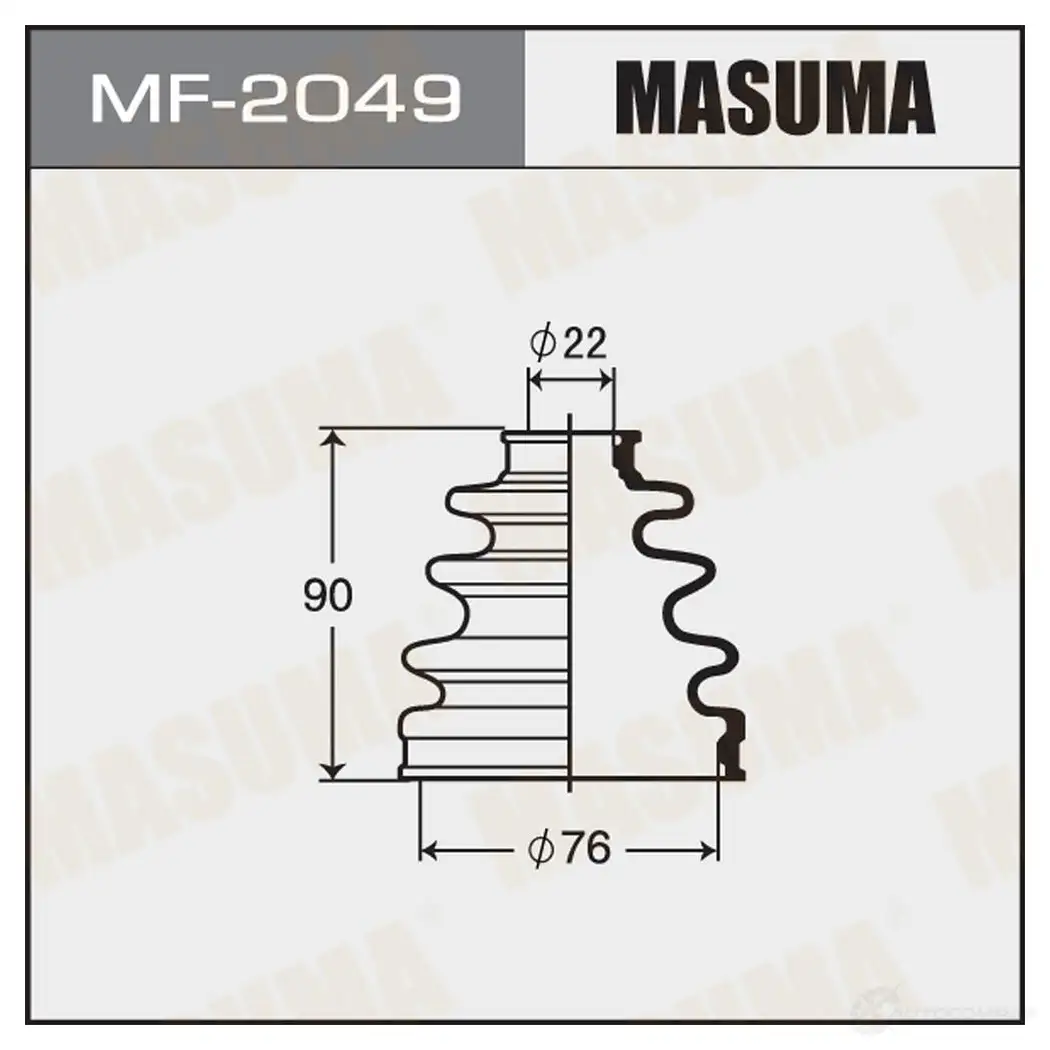 Пыльник ШРУСа (резина) MASUMA MF-2049 SR2HO N 1422881210 изображение 0