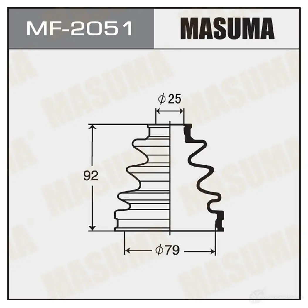 Пыльник ШРУСа (резина) MASUMA 0G R9CYI MF-2051 1422881207 изображение 0