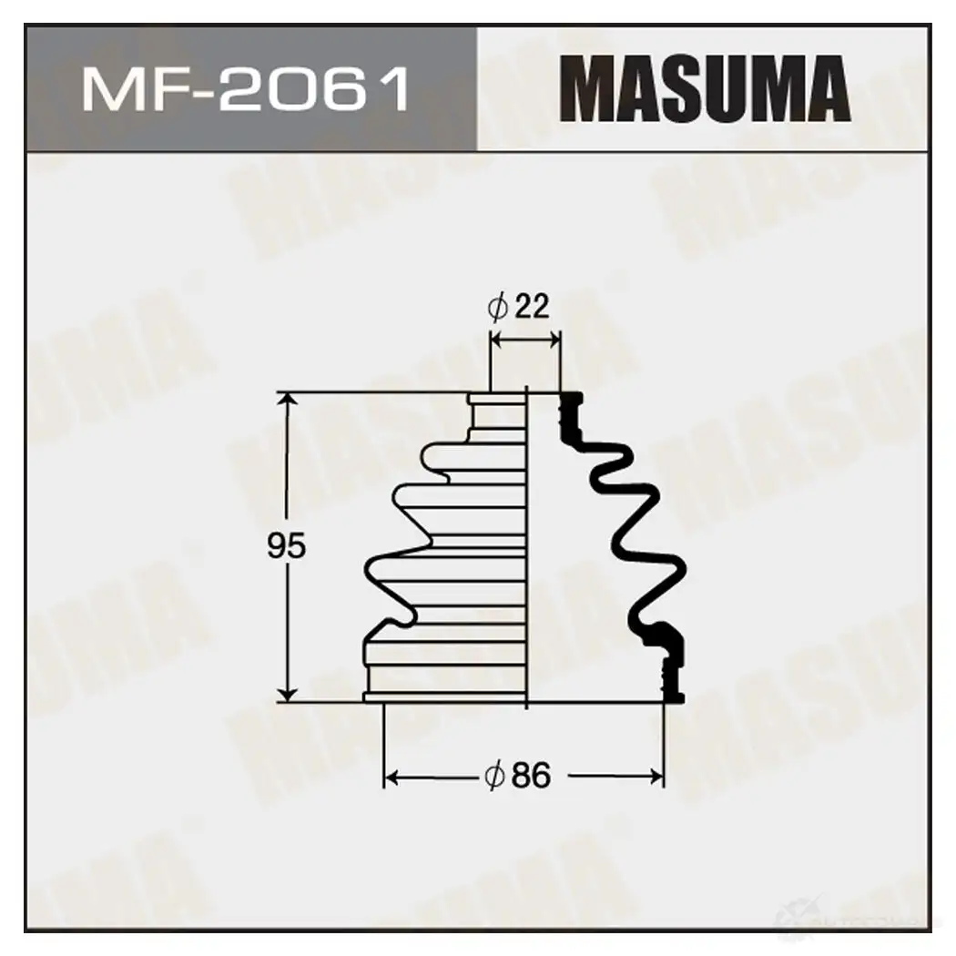 Пыльник ШРУСа (резина) MASUMA MF-2061 1422881202 ASQ0 349 изображение 0