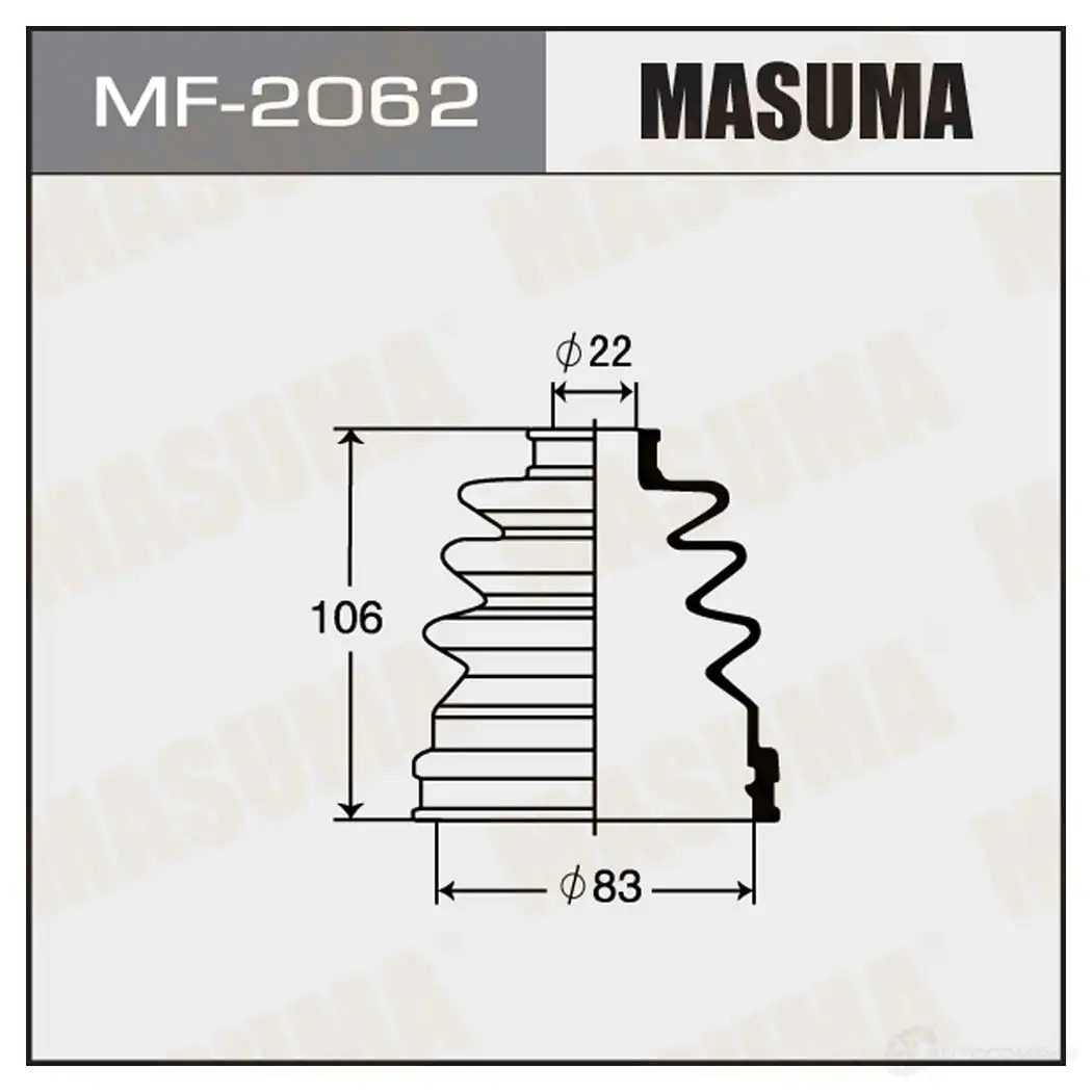 Пыльник ШРУСа (резина) MASUMA 1422881201 LM7J G MF-2062 изображение 0