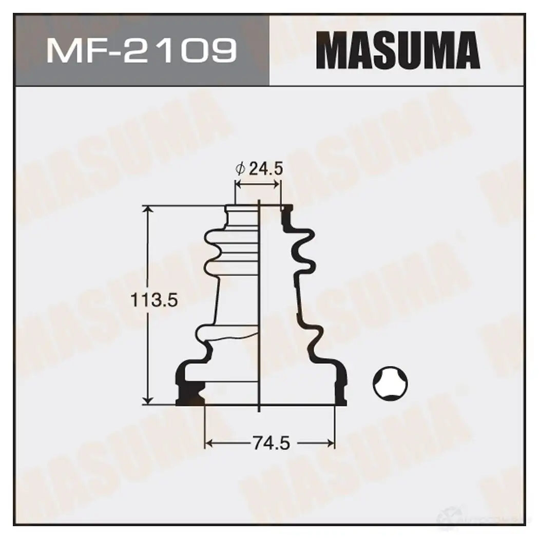 Пыльник ШРУСа (резина) MASUMA MF-2109 1422881179 C UY2AE изображение 0