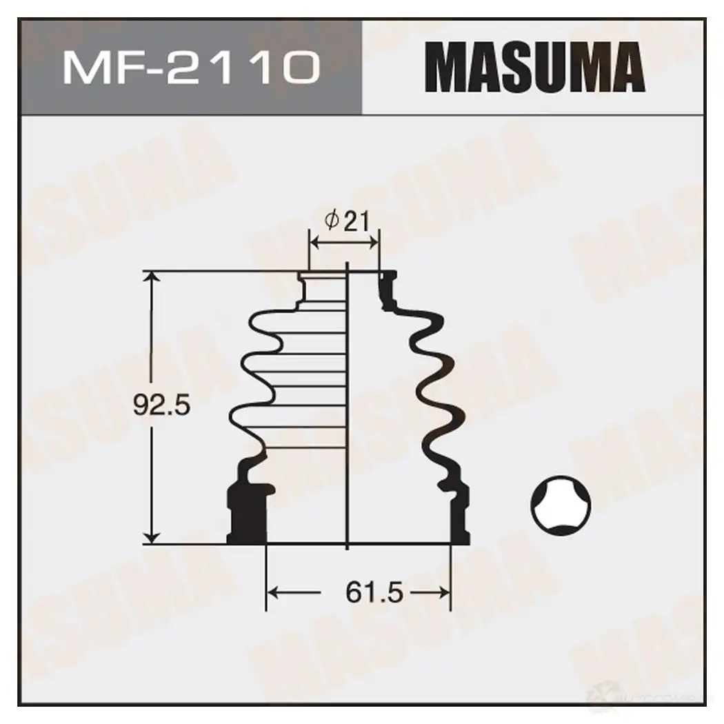 Пыльник ШРУСа (резина) MASUMA MF-2110 1422881178 XH M56 изображение 0