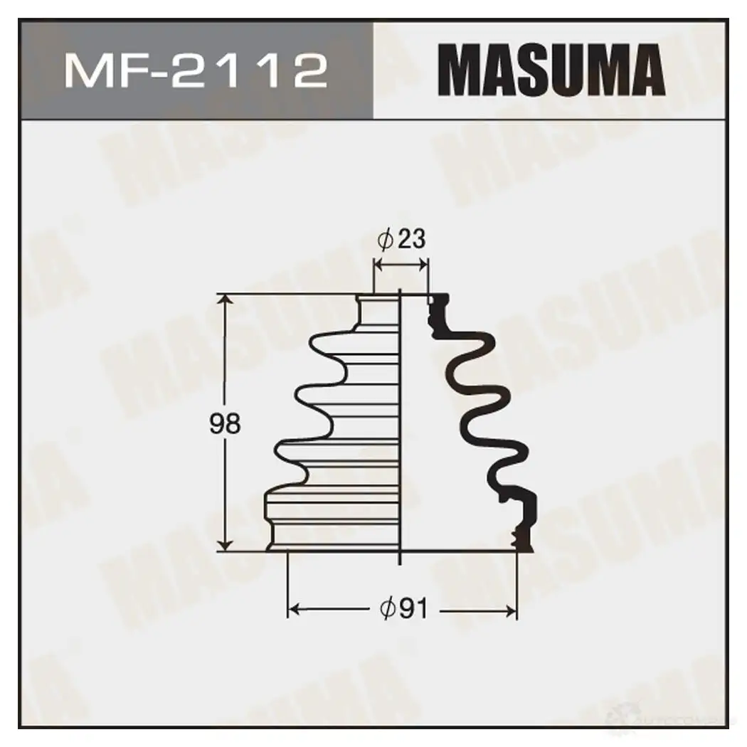 Пыльник ШРУСа (резина) MASUMA DWI BVA 1422879030 MF-2112 изображение 0