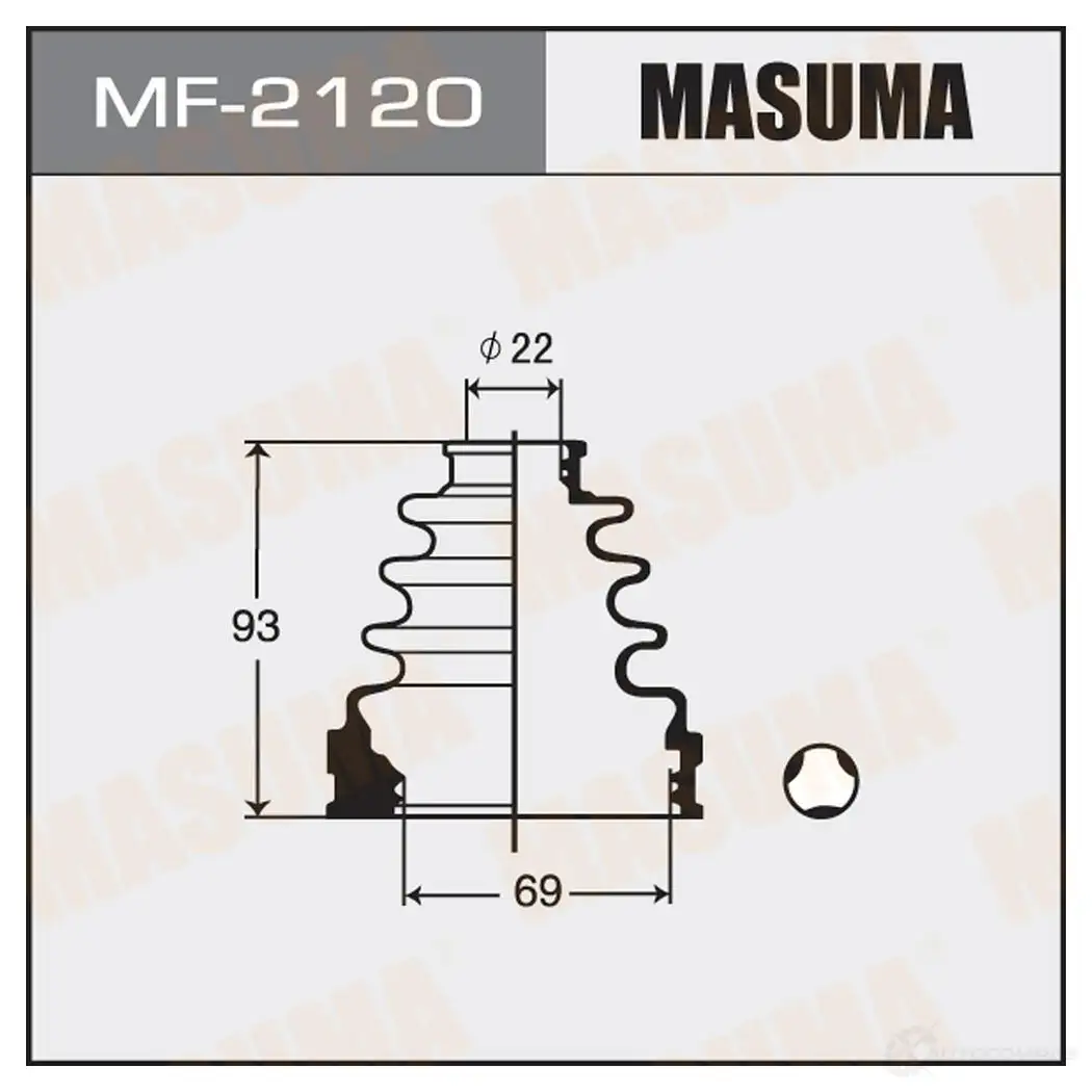 Пыльник ШРУСа (резина) MASUMA 1422879023 MF-2120 0F W0G изображение 0