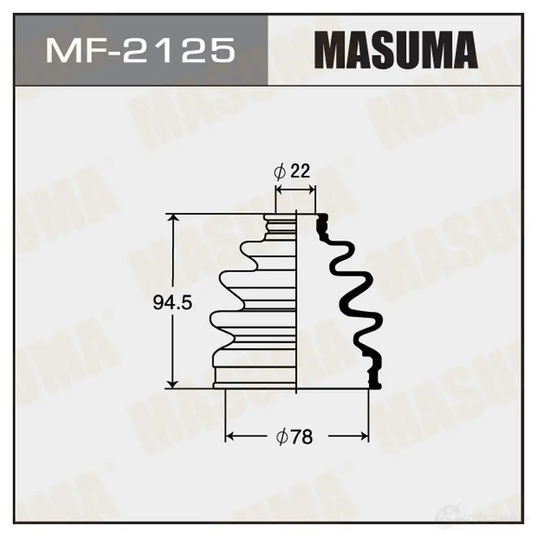 Пыльник ШРУСа (резина) MASUMA MF-2125 V4 PFI 1422879019 изображение 0