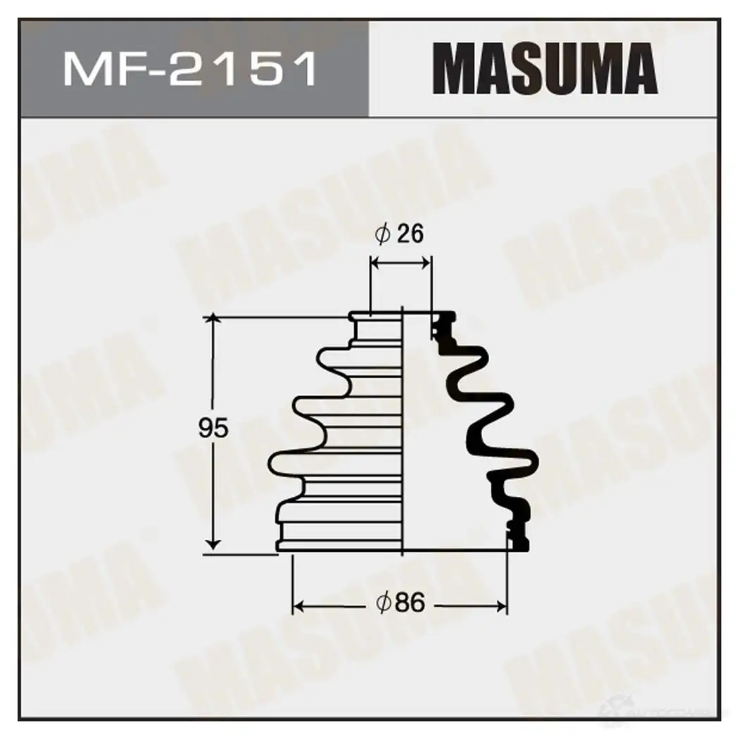 Пыльник ШРУСа (резина) MASUMA MF-2151 1422879045 L 2LMHF изображение 0