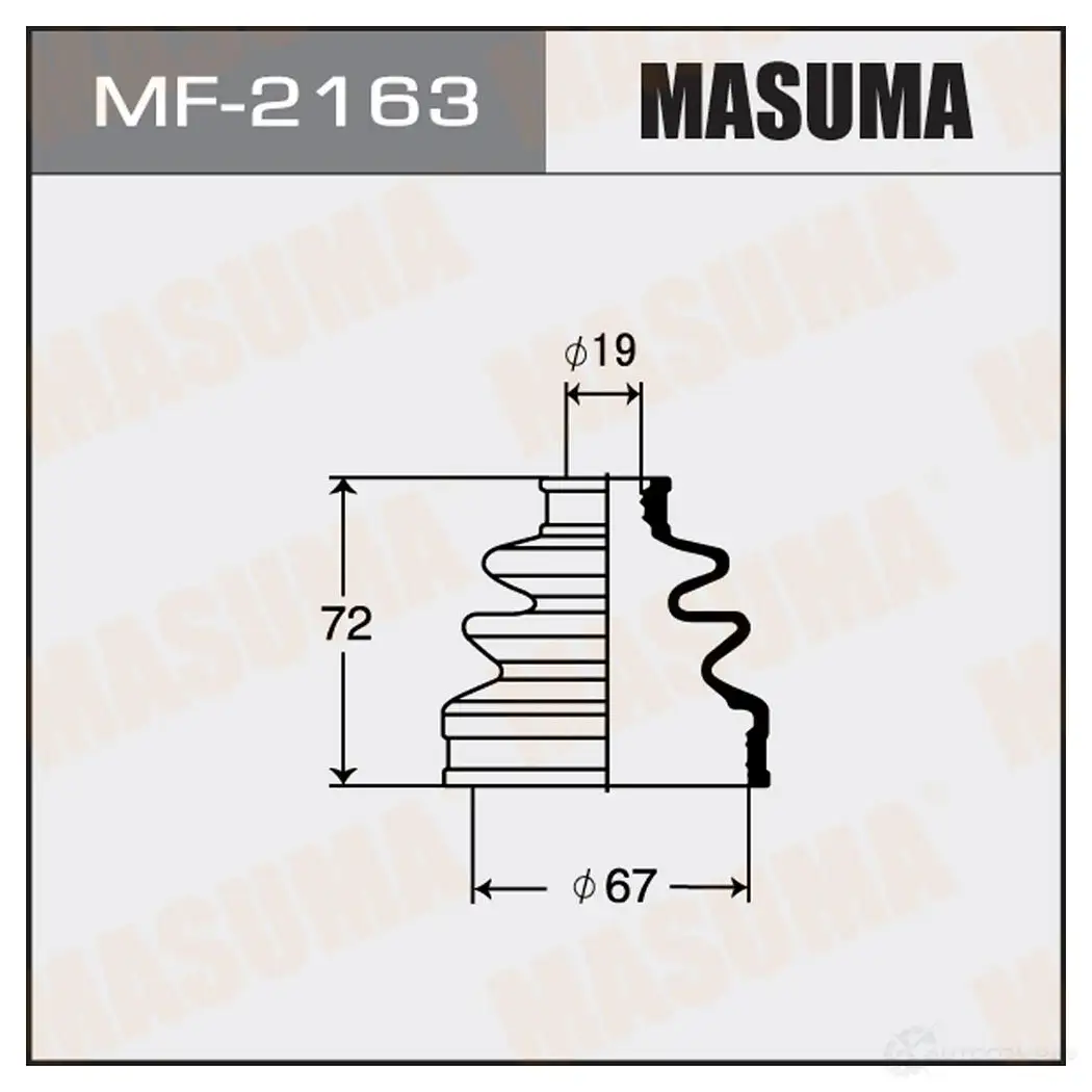 Пыльник ШРУСа (резина) MASUMA A7S QU 1422879039 MF-2163 изображение 0