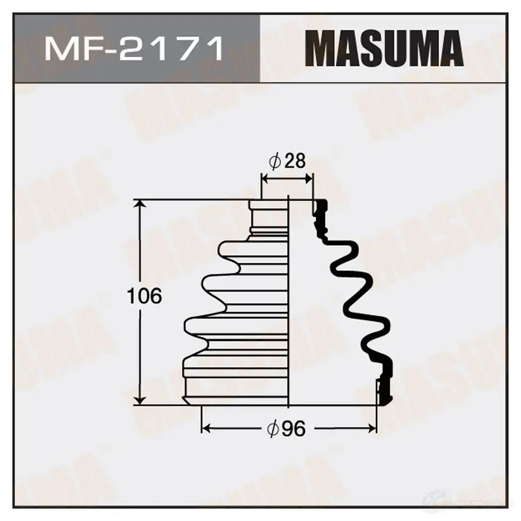 Пыльник ШРУСа (резина) MASUMA 1422879034 MF-2171 AX YFIP