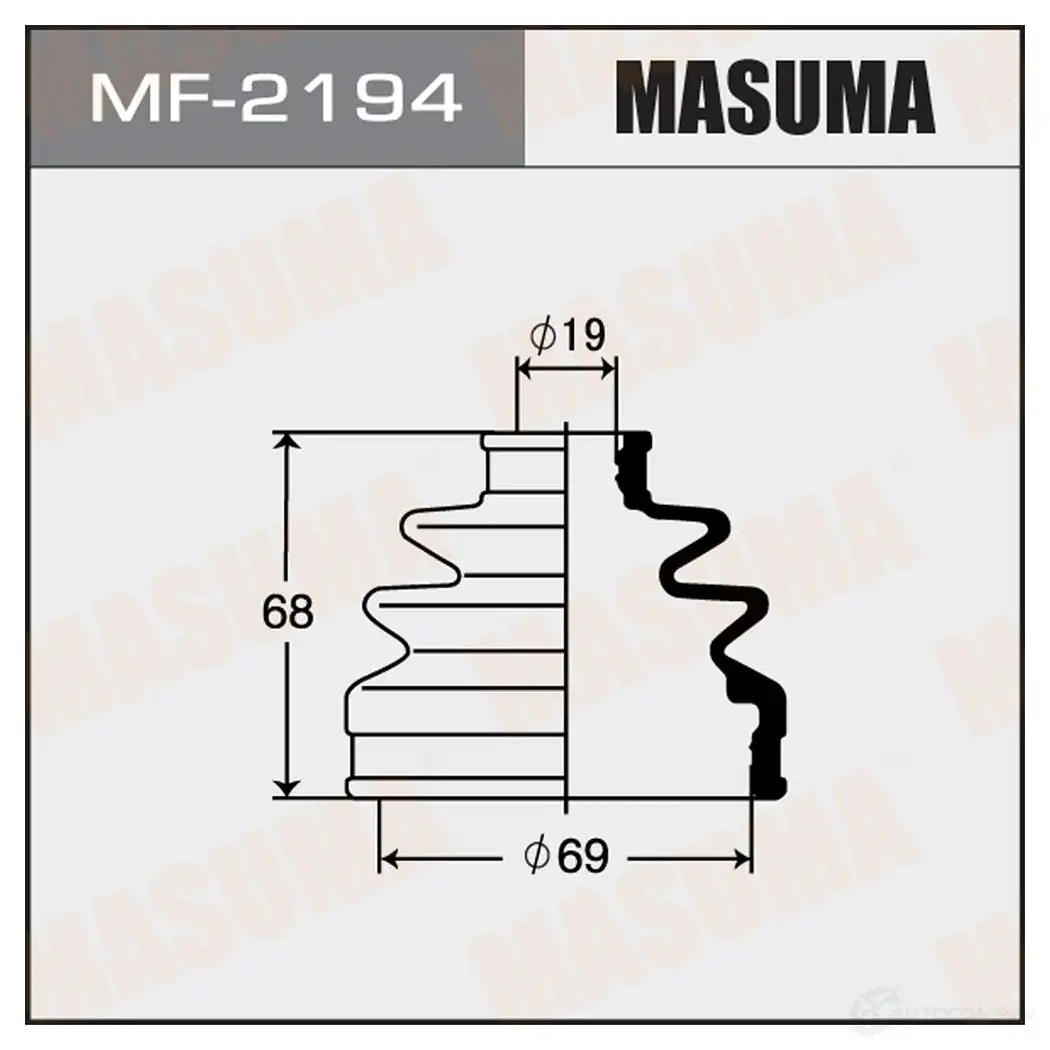 Пыльник ШРУСа (резина) MASUMA U0 6R6 MF-2194 1422879032 изображение 0