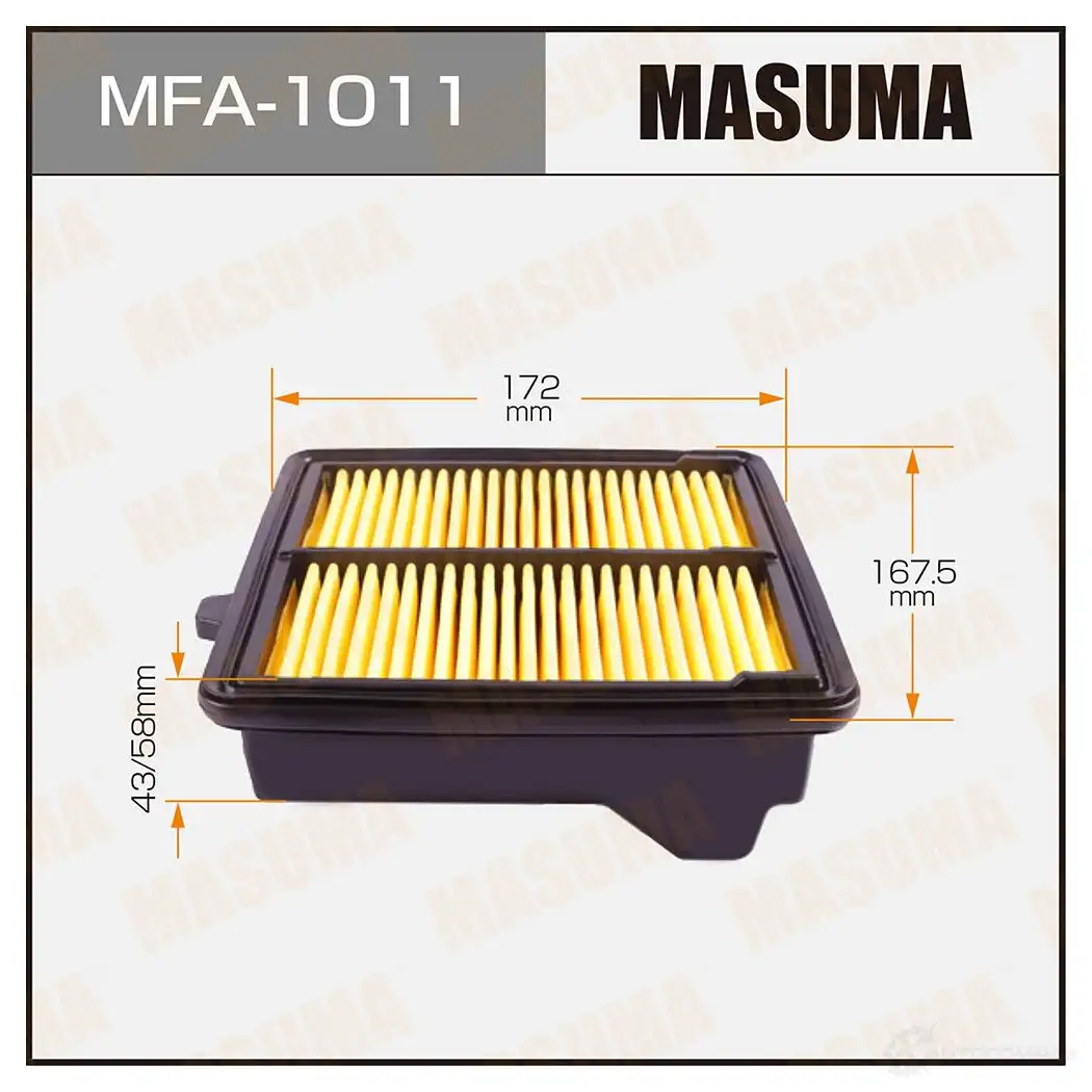 Фильтр воздушный с пропиткой маслом MASUMA 4560116763399 IF13 7T MFA-1011 1420577122 изображение 0