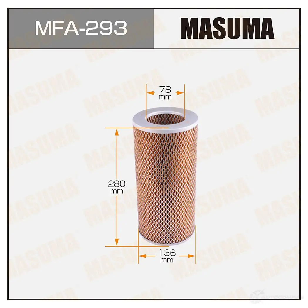 Фильтр воздушный MASUMA 1420577194 MFA-293 4560116761388 WY TT8 изображение 0