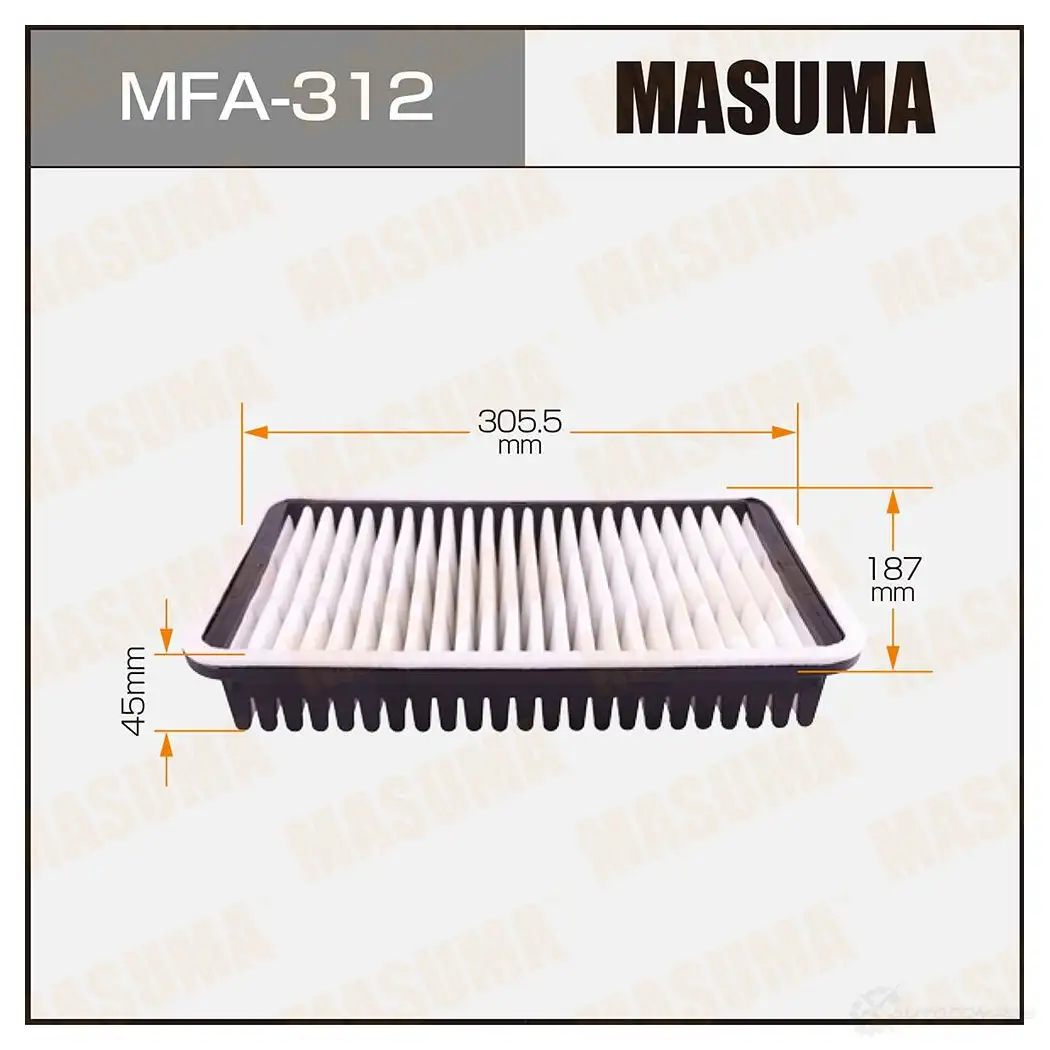 Фильтр воздушный MASUMA 4560116760206 1420577216 MFA-312 L12 GH9 изображение 0