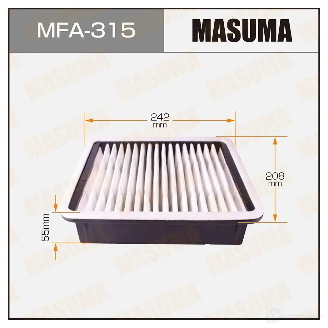 Фильтр воздушный MASUMA MFA-315 1420577217 AK28N Y 4560116760213 изображение 0