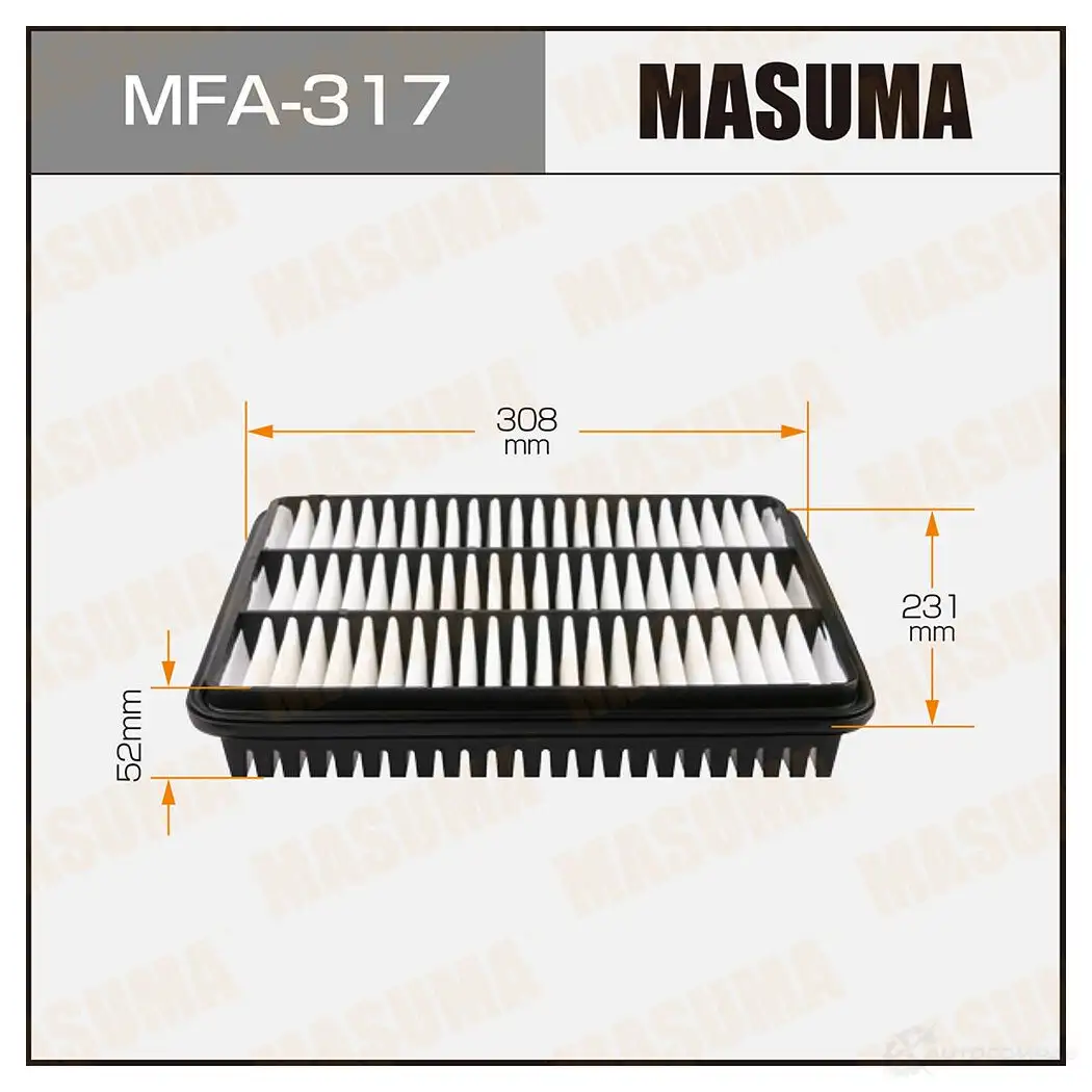 Фильтр воздушный MASUMA 1420577220 4560116760190 BJ0 X3 MFA-317 изображение 0