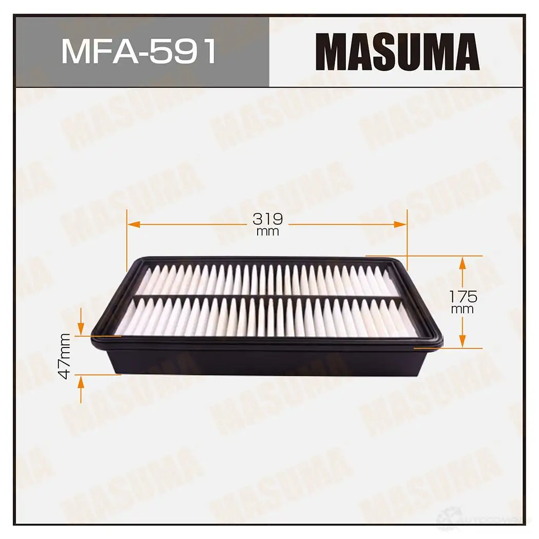 Фильтр воздушный MASUMA 1422884431 MFA-591 4560116762729 IS3L 41L изображение 0