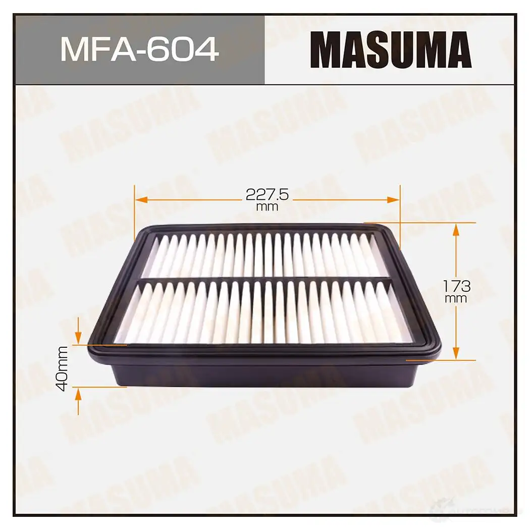 Фильтр воздушный MASUMA 4560116490158 1422884428 MFA-604 NU LPKA изображение 0