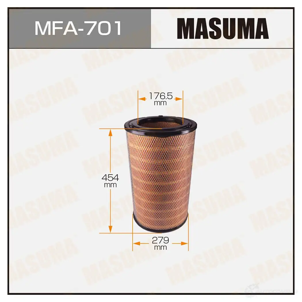 Фильтр воздушный MASUMA 4560116761180 MVK3 YE MFA-701 1422884541