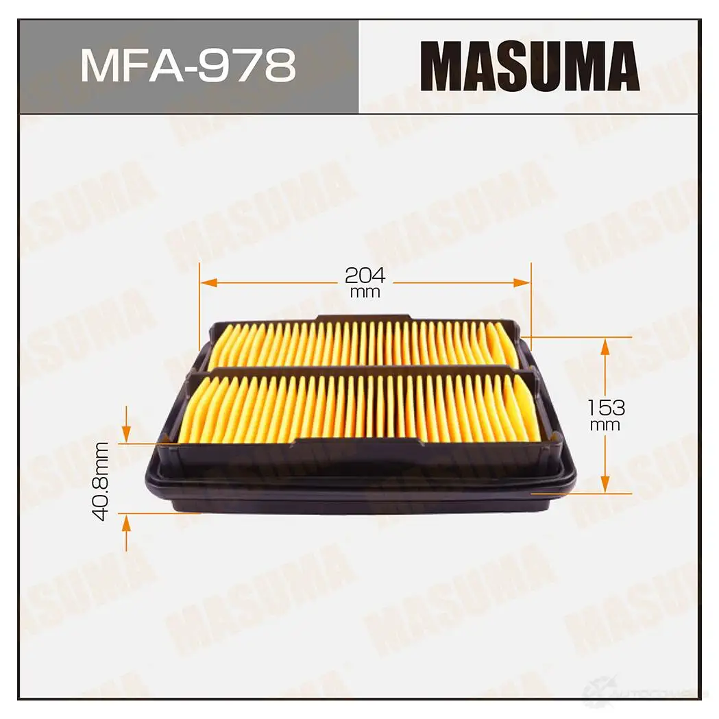 Фильтр воздушный MASUMA 3 T6BO MFA-978 4560116760411 1422884437 изображение 0