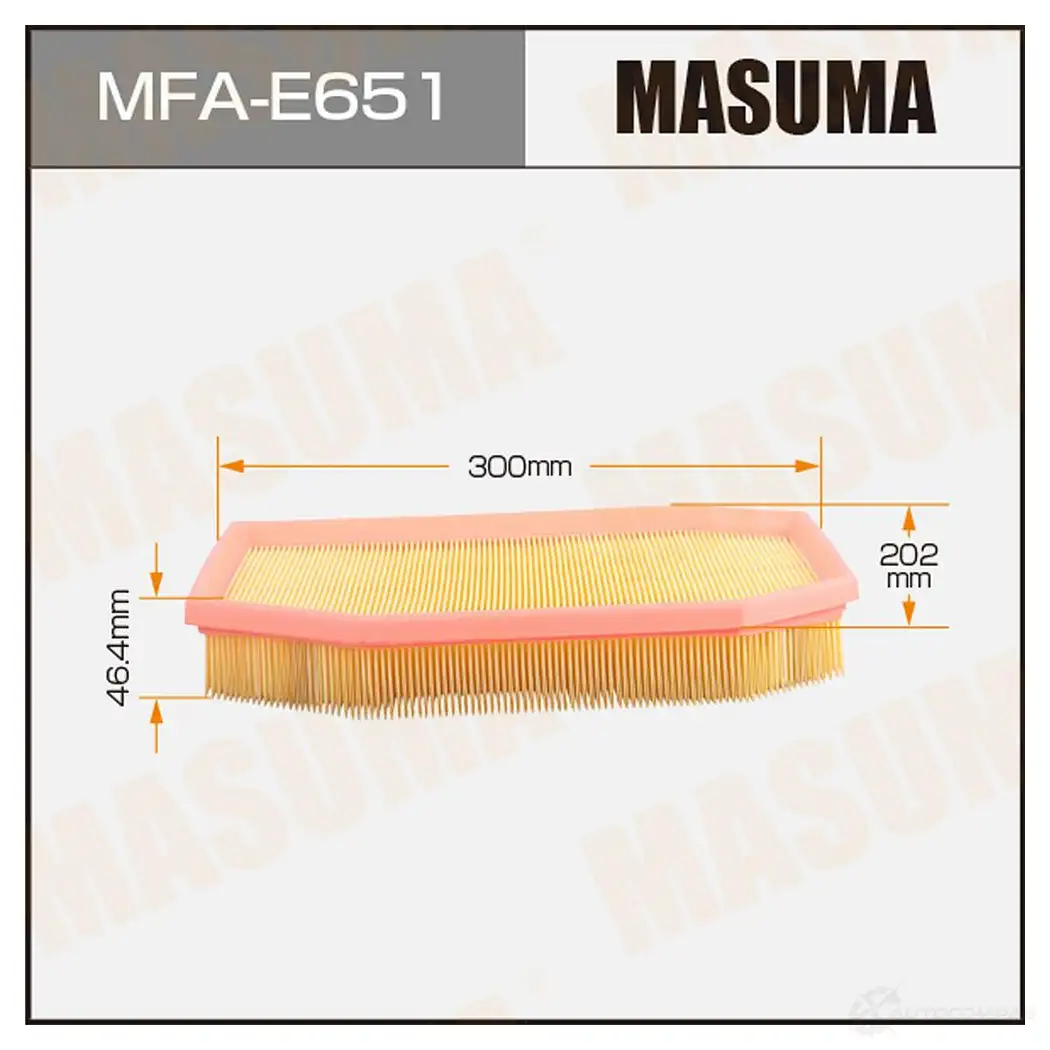 Фильтр воздушный MASUMA 1439698162 99S KIBG MFA-E651 изображение 0