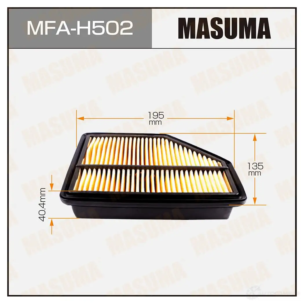 Фильтр воздушный MASUMA MFA-H502 JRS0 O2M 1422884510 4560116762316 изображение 0