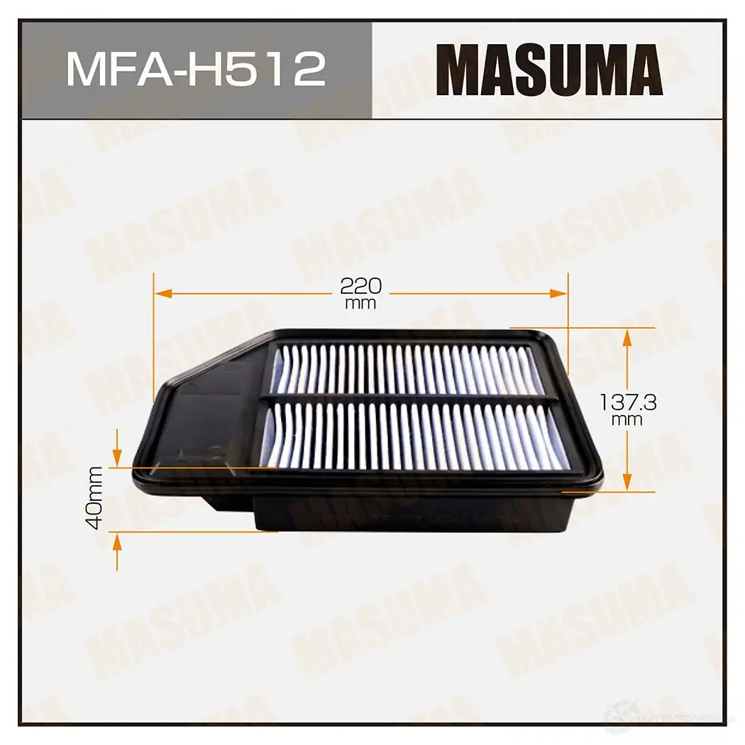 Фильтр воздушный MASUMA 4560116764839 MFA-H512 1422884506 S4 K5VG5 изображение 0