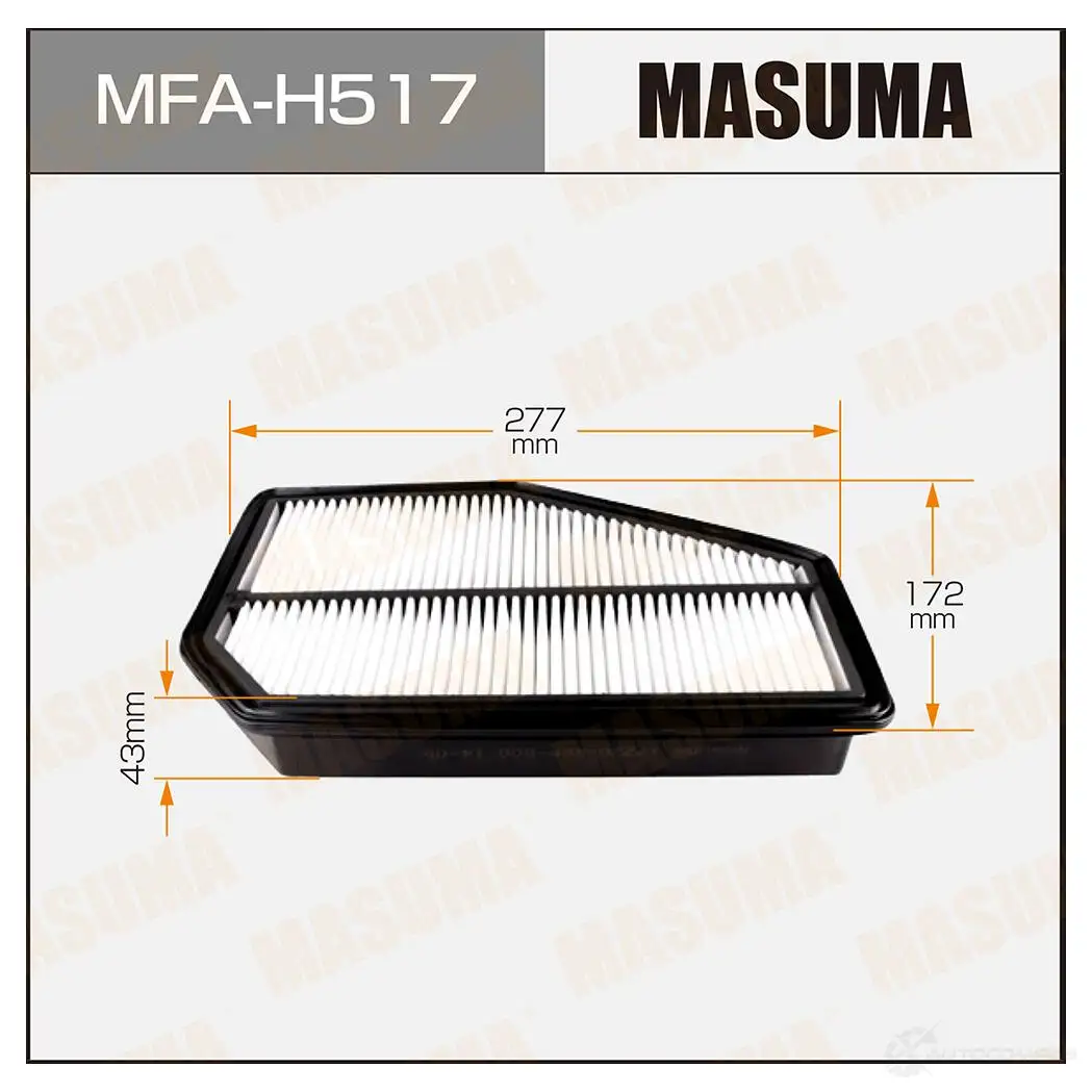 Фильтр воздушный MASUMA MFA-H517 SZAS Z 1422884505 4560116765416 изображение 0