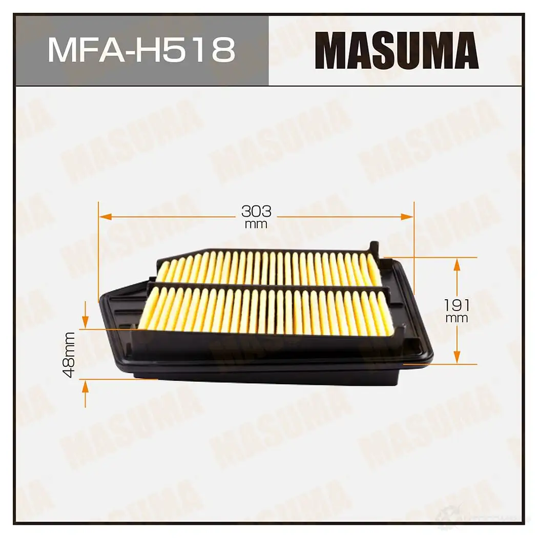 Фильтр воздушный MASUMA MFA-H518 2J0 S9SR 1422884363 4560116765430 изображение 0