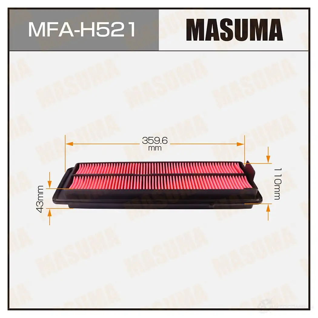 Фильтр воздушный MASUMA 4560116765591 1422884504 MFA-H521 OD7CF 36 изображение 0