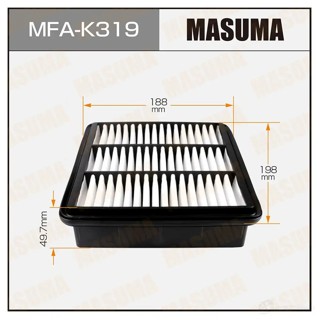 Фильтр воздушный MASUMA 1420577427 MFA-K319 4560116762750 MDPFRZ 4 изображение 0
