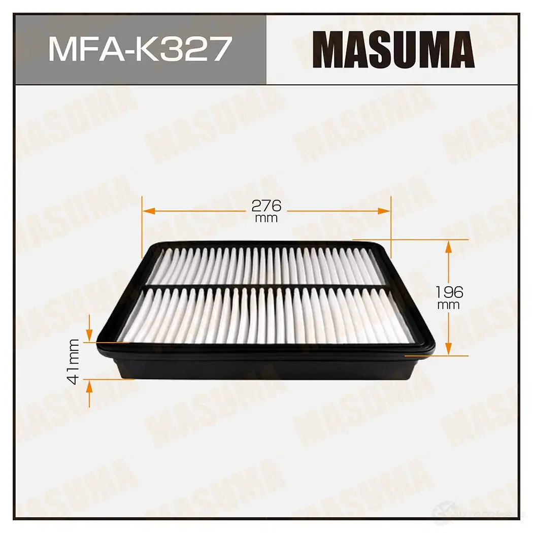 Фильтр воздушный MASUMA 4560116763429 9P8O ZH MFA-K327 1420577451 изображение 0