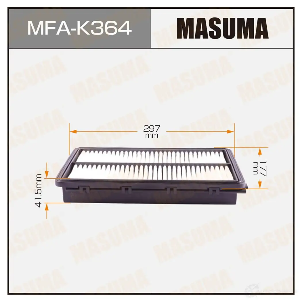 Фильтр воздушный MASUMA L B2A3 1439698182 MFA-K364 изображение 0